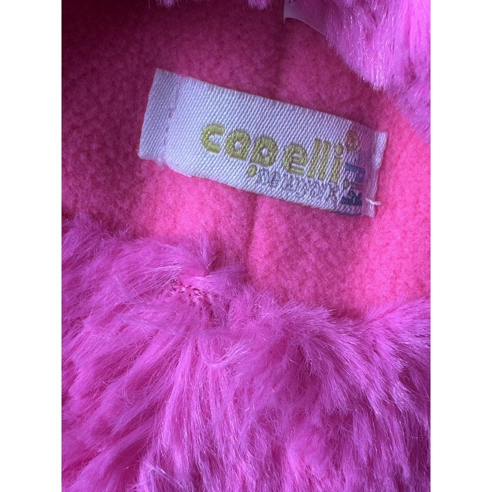 Penguin Hat Beanie Earflap Youth S/M Black Pink Fuzzy Winter Pom Pom Capelli‎ - Picture 4 of 6